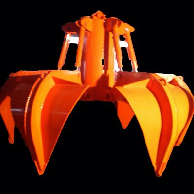 Orange Prentice Log Loader Grapple Cable Rope Stone Bucket Excavator Grab Bucket Hydraulic Scrap Bucket