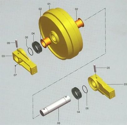 Black/Yellow Idler Roller Parts for D355 Dozer Undercarriage Assy Part Number 3689791